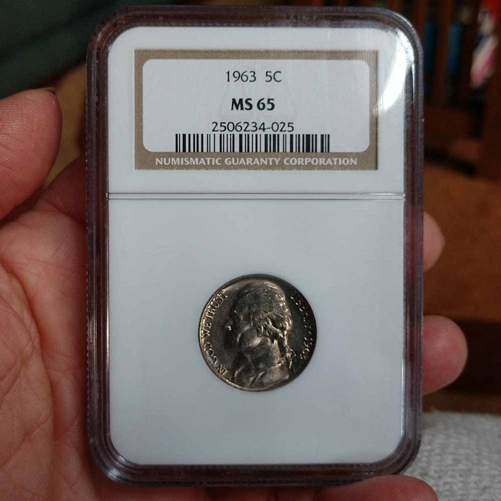 1963 5 cent MS 65